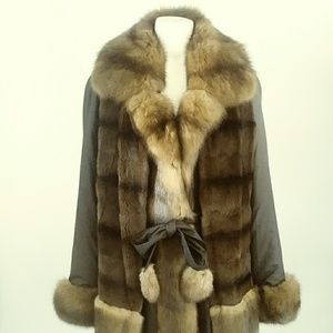 RUSSIAN SABLE & MINK SILK TRENCH COAT L SOLD